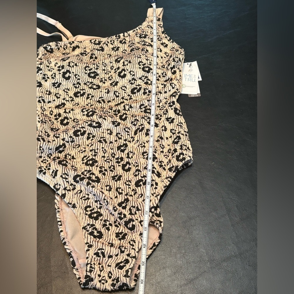 Time And TRU Leopard Beige One Piece Women Swimsuit Size M (8-10) NWT - Picture 12 of 13